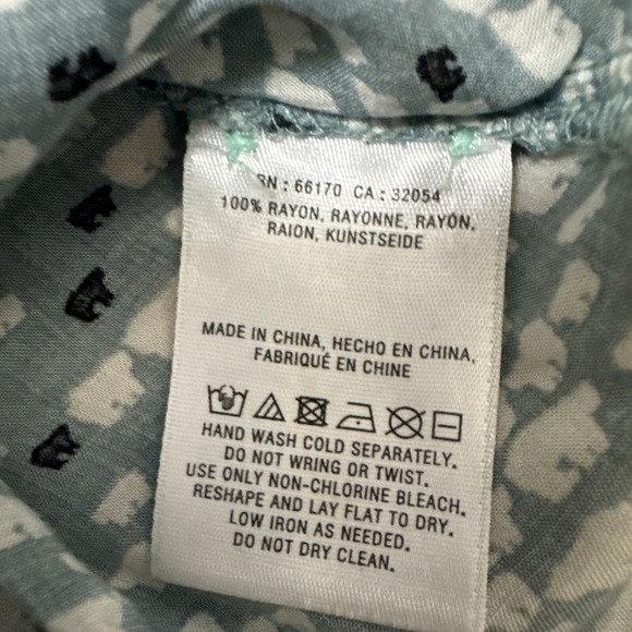 Y2k Anthropologie Top Blouse Women's US 2 (PXS) Green Polar Bear Long Sleeves - Picture 8 of 9